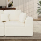Loveseat Sofa, Cloud Boneless Couches for Living Room, 2 Seater Modular Sectional Sofa,Oversized,Beige Chenille