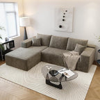 107.5" Cloud Sectional Couch with L-Shape Chaise,Modern Modular Sofa with Deep Seat, Upholstered Couches for Living Room Bedroom Apartments,No Assembly Required, (Camel,Left Facing Chaise)