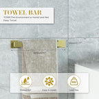 16 in Matte Bathroom Accessories Set, Bath Towel Bar Set, Stainless Steel Bathroom Hardware Set, Towel Racks for Bathroom Wall Mounted 5 Pcs （Golden）