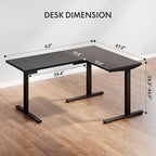 SANODESK L Shaped Electric Standing Desk with Drawer, 63 Inch Ergonomic Adjustable Height Desk with Storage, Corner Desk Sit Stand up Computer Table for Work Office Home, Black