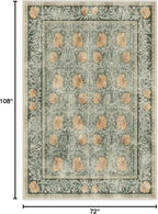RUGGABLE x Morris & Co Washable Area Rug – Pimpernel Vintage Green 6x9, Stain-Resistant, Non-Slip – Medium Machine Washable Rugs for Living Room, Bedroom, Hallway, Entryway & Office–with Standard Pad