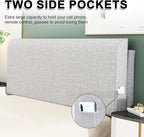 Upholstered Full Headboard, No Tools Needed, Wall Mounted Headboard with Removeable Washable Linen, Multi-Functional Backrest (Grey)