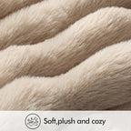MIULEE Faux Fur Pillow Covers Thick Soft Plush Lumbar Throw Pillows Luxury Home Decor for Couch Bed Bedroom Living Room Sofa,12x20 Inch Pack of 2 Khaki