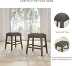 Signature Design by Ashley Caitbrook Rustic 24.4" Counter Height Upholstered Barstool, 2 Count, Gray