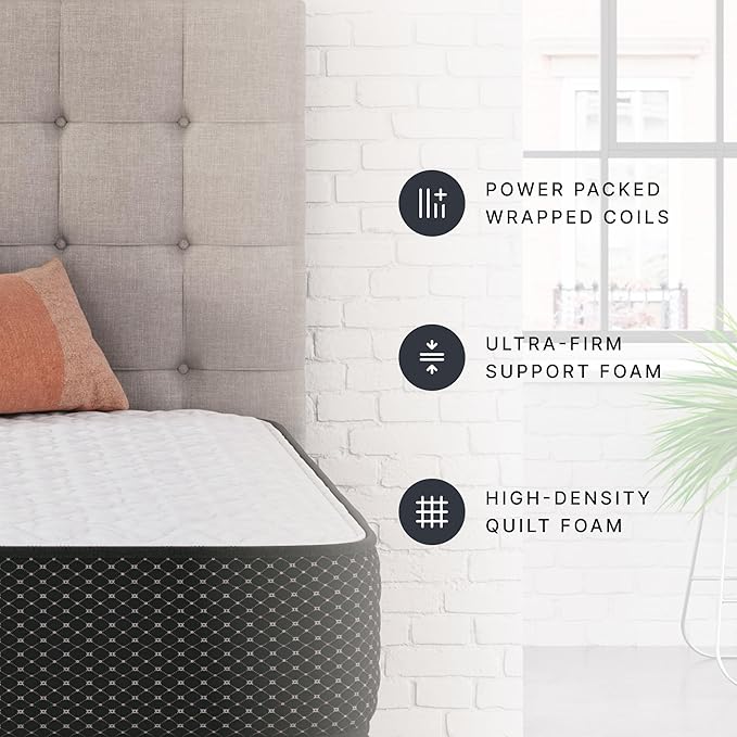 Signature Design by Ashley Limited Edition Firm 12 Inch Hybrid Mattress with Gel Memory Foam and Edge Support for Cool Sleep and Pressure Relief, King, Fiberglass Free, Mattress In A Box