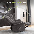 Power Recliner Chair with Rocking Function for Adults,Oversized Swivel Recliner with 2 Cup Holders,Side Pocket for Living Room