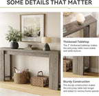 LITTLE TREE 70.9-Inch Long Entryway Table, Farmhouse Sofa Console Table for Living Room, Entryway, Hallway, Grey
