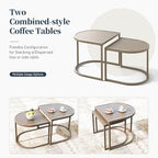 Metal Frame Patio Furniture Set, 5 Pieces Modern Outdoor Patio Furniture Set, Wood-Like Patio Seating with Coffee Table and 5" Cushion, Patio Conversation Set for Backyard Deck