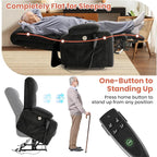 Power Lift Recliner Chair for Adults Oversized Infinite Position Lift Chair for Elderly W/Massage & Heat, Lay Flat Recliner, One-Touch Reset, Cup Holders, Lumbar Pillow, Fabric (Premium, Dark Grey)