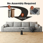 140.2" Cloud Modular Gray Sofa, 4-Seater Upholstered Couches for Living Room, Modern Minimalist Deep Seat Boneless Couch, No Assembly Required, Plush Corduroy Fabric