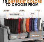 Cheer Collection Faux Fur Throw Pillows - Decorative Pillows for Couch, Bed Throw Pillows, Black Accent Pillows for Bedroom or Living Room Aesthetic, Set of 2 Furry Throw Pillows, 26" x 26"