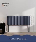 Full Size Upholstered Headboard Only, Channel Tufted Headboard with Adjustable Height, Easy Assembly, Navy Blue