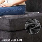Belffin Large Modular Sectional Sofa Sleeper Sectional Couch with Storage Chenille Sectional Sofa Bed for Living Room, 9 Seats, Dark Grey