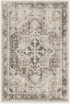 RUGGABLE Washable Vintage Area Rug – Kamran Hazel 6x9, Stain-Resistant, Non-Slip – Medium Machine Washable Rugs for Living Room, Bedroom, Hallway, Entryway & Office–with Standard Pad