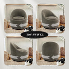 360° Swivel Accent Chair, Mid-Century Modern Chair with Hidden Storge, Small Swivel Chair with Arms for Living Room/Office-Green