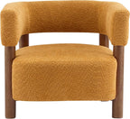 GDFStudio Boucle Upholstered Accent Chair,Cozy Modern Armchair with Spring Cushion & Rubber Wood Frame,Comfortable Mid-Century Lounge Chair Seating for Living Room, Bedroom, Office, Yellow