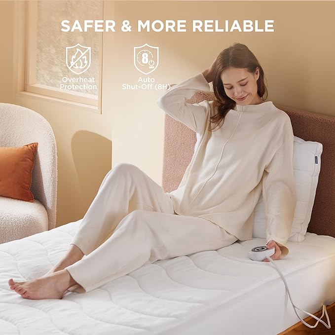 Bedsure Heated Mattress Pad Twin XL- Bed Warmer with Memory & Preheat Functions, 12-Hour Auto Off & 10 Heat Settings, Single Controller, Coral Fleece Electric Mattress Pad Twin XL, 39"x80"