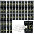 Hot or Cold Moist Cotton Towel Bulk Moist Towelettes Individually Wrapped 8.7" x 8.7",White Towel Services,Refreshment Pre Moistened Towels Lemon Scent for Travel Sport Party Spa Dentist Hote50