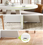 LITTLE TREE Round Dining Table for 4-6 People, 47 Inches White Circle Dinner Kitchen Dining Room Table with Wooden Pedestal Base for Kitchen, Living Room