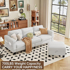 ZeeFu Sectional and Sofa Couches for Living Room - 78'' 3 Seater L-Shaped Modular Couch with Storage Ottoman - Modern Velevt Fabric Upholstered Sofa Set for Small Space Apartment Office