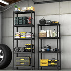 WORKPRO 4-Tier Plastic Storage Shelves, 400lb Capacity Shelving Unit, 51.4" H x 23.9" W x 12" D, Storage Rack for Garage, Home, Pantry, Office, Laundry, Tool-Free Assembly, Black
