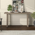 Henn&Hart 55'' Wooden Rectangular Fluted Console Table Entryway Table, Sofa Table for Entryway, Living Room, Couch, Hallway, or Office, Antiqued Gray Oak