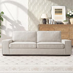 RISAR 88.58" Modern Sofa for Living Room, Chenille Couch with Removable Cover & Spring Cushions, Solid Wood Frame, Easy Assembly for Small Spaces (Beige)