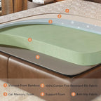 FLEXISPOT 6'' Queen Size Cooling Gel Memory Foam Mattress, Viscose from Bamboo, Medium Firm, 10-Year Warranty, Mattress-in-A-Box, Certi-PUR & Oeko-TEX Certified, Washable, Fire-Resistant.