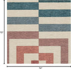 RUGGABLE x Jonathan Adler Machine Washable Modern Area Rug – Op Art Teal 6 ft Round, Stain-Resistant, Non-Slip – Medium Rugs for Living Room, Bedroom, Hallway, Entryway & Office–with Cushioned Pad
