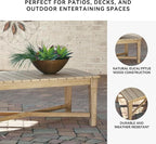 Signature Design by Ashley Outdoor Eucalyptus Carter Hall Patio Coffee Table, Beige