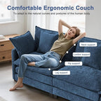 77" Cloud Sofa Loveseat & Couch｜Small 2-Seater Chenille Sectional Sofa with 29.1" Deep Seat｜FSC Certified Solid Wood & Metal Frame｜Easy Assembly & 1YR Guarantee｜ for Apartment Living Room Bedroom