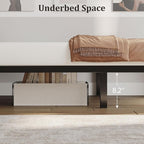 Twin Bunk Beds for Teen & Adults, Heavy Duty Metal Bunk Bed Twin Over Twin with Bedside Caddy, Convertible Ladder & Flat Rungs, Space Saving Bunkbed Frame for Bedroom Dorm, No Box Spring Needed