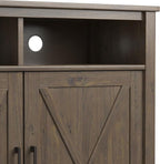 SIMPLIHOME Ela Solid Wood 39 inch Wide Transitional Medium Storage Cabinet in Smoky Brown for The Living Room, Entryway and Family Room