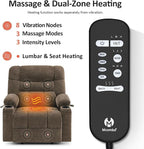 MCombo Dual Motor Power Lift Recliner Chair with Massage and Dual Heating for Elderly, Lay-Flat for Sleeping, Extra Wide for Big and Tall, Fabric R7070 (Coffee)