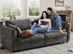 KKL Modular Sectional Sofa Couches for Living Room, Loveseat Sofa Couch with Adjustable Backrest, 2 Seater Sofa Couch with Comfy Cushion, Chenille, Grey