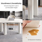 Modern Cream-White Office Desk with Beige Business Chair, Large Computer Table Set, Minimalist and Sturdy Workstation and Workstation, Ideal for Office, Home Office, and Gaming (Desk Only)