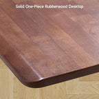 ONBRILL Standing Desk with Drawer, 55x23.6 Inches Solid Wood Desktop Stand Up Desk with Whole-Piece Board and Storage Shelf, Adjustable Height from 28-46 Inches for Home & Office, Black Walnut