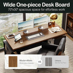 71" Standing Desk with 2 File Cabinet, AC/USB, 1.18" Desktop, L Shaped Height Adjustable Desk, Electric Furniture Set with Multiple Functions for Home and Office, Black Walnut