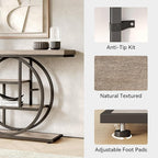 Little Tree Console Table, 4-Tier Entryway Table Behind Couch Table, 41.3-Inch Farmhouse Sofa Table for Living Room, Foyer Hallway Table for Entrance, Grey and Black