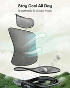 Marsail Ergonomic Mesh Office Chair,Ergonomic Dsk Chair with 2D Headrest,Adjustable Lumbar Support & Up and Down Armrest