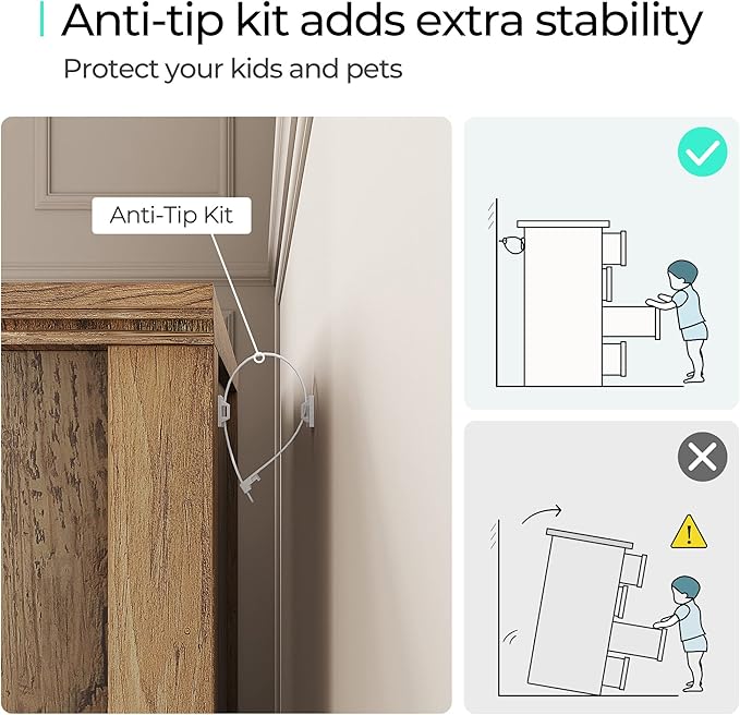 LINSY HOME 9 Drawers Dresser for Bedroom, Wide Wood Chest of Drawers with Metal Handle, Farmhouse Tall Drawer Organizer for Bedroom, Closet, Living Room, Hallway and Entryway, Rustic Oak