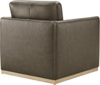 CHITA Genuine Leather Swivel Accent Chair, FSC Certified Mid Century Modern Arm Chair for Living Room and Bedroom, Fully Assembled, Mink Brown