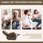 Oversized Power Lift Recliner Chair for Elderly with Massage Heat, Brown Velvet Electric Lay Flat Recliners with Cup Holders, Side Pockets, Infinite Position, Gift for Family