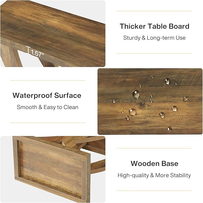 Tribesigns Wood End Side Table for Living Room Set of 2, Night Stand for Bedroom with Cross Fishtail Support, Farmhouse Nightstand for Small Spaces, Accent Furniture, Easy Assembly, Retro Wood Grain