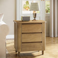 Tribesigns Modern Side Table with 3 Drawers for Living Room, 23.62" Wide Farmhouse End Table for Couch Sofa, Rustic Brown