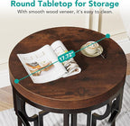 Tribesigns Round End Table, Industrial SideTable with Metal Hollow Frame, Small Bedside Table Nightstand for Living Room, Bedroom, Easy Assembly (Rustic Brown,1PC)