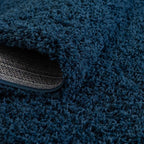Unique Loom Solid Shag Collection Area Rug (6' 1" Round, Sapphire Blue/ Navy Blue)