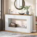 Tribesigns Modern Console Table, 55-Inch Wood Entryway Table with Storage, Narrow Long Sofa Table Behind Couch Table for Living Room, Foyer, Hallway, White