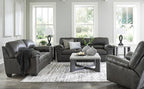 Signature Design by Ashley Bladen Faux Leather Loveseat, Gray