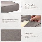 Luxury 6" Outdoor Cushions for Patio Furniture, 24x24x6" Thick Seat Cushion Set of 7, Fade Resistant Couch Chair Replacement Cushions High Density Deep Wicker Chair Cushion w/ Removable Cover Gray
